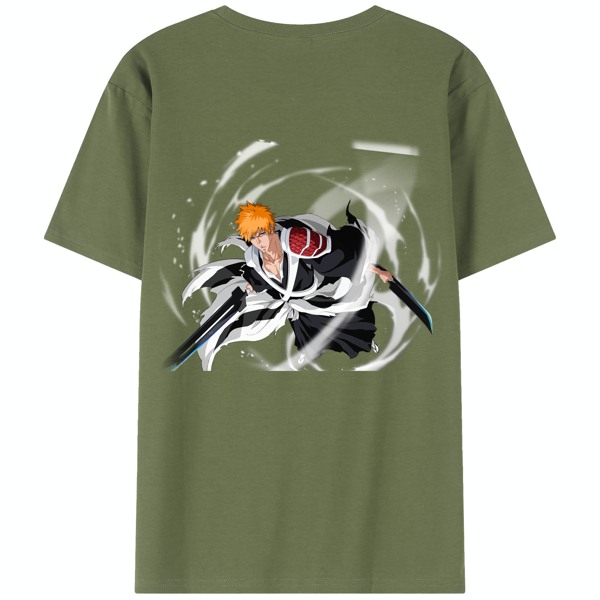 （画像用） ブリーチ 黒崎一護（くろさき いちご）BLEACH Kurosaki Ichigo 綿100％半袖Tシャツ（背面プリント）